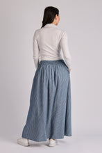 Load image into Gallery viewer, Shirred Waist Skirt - Blue Stripe