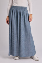 Load image into Gallery viewer, Shirred Waist Skirt - Blue Stripe