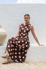 Load image into Gallery viewer, Chocolate and White Polka Dot dress