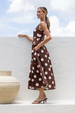 Load image into Gallery viewer, Chocolate and White Polka Dot dress