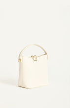 Load image into Gallery viewer, Gold Hardware Vegan Leather Bucket Bag with Internal Pouch and Strap - White