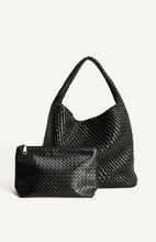 Load image into Gallery viewer, Woven Vegan Leather Hobo Bag with Pouch