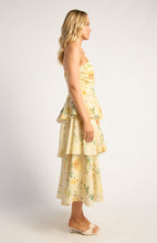 Load image into Gallery viewer, Wispy Florals Tiered Hem Midi Dress With Beaded Strap Details