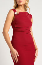 Load image into Gallery viewer, Gold Buckle Star Fish Detail Jersey Dress