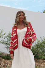 Load image into Gallery viewer, Tellulah Chunky Knit Cardigan- Pink/ Red