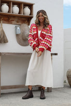Load image into Gallery viewer, Tellulah Chunky Knit Cardigan- Pink/ Red