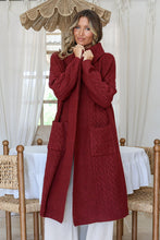 Load image into Gallery viewer, Cable Collar Cardigan - Wine