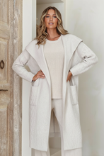 Load image into Gallery viewer, Long Cable Cardigan- Cream / Latte