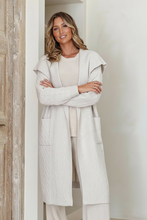 Load image into Gallery viewer, Long Cable Cardigan- Cream / Latte