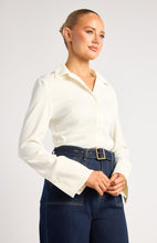 Load image into Gallery viewer, Double Button Detail Flare Cuff Satin Shirt