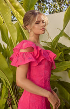 Load image into Gallery viewer, Frill Feature Neckline Embroidered Lace Dress