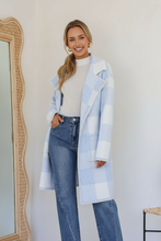 Load image into Gallery viewer, Kentucky Check Coatigan- Powder Blue / White