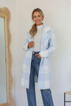 Load image into Gallery viewer, Kentucky Check Coatigan- Powder Blue / White