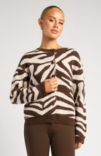 Load image into Gallery viewer, Zebra Print Button Up Cardigan
