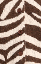 Load image into Gallery viewer, Zebra Print Button Up Cardigan
