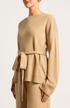 Load image into Gallery viewer, Boat Neckline Relax Fit Knit Top - Camel