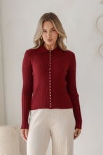 Load image into Gallery viewer, Darling Mayfair Rib Knit Top – Wine