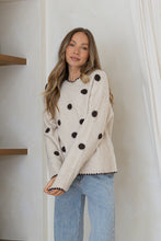 Load image into Gallery viewer, Penny Polka Knit Jumper - Latte / Chocolate