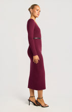 Load image into Gallery viewer, Gold Button Up Detail Knit Dress with Faux Leather Belt Accessory