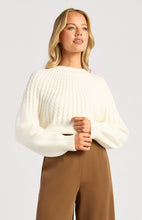 Load image into Gallery viewer, Gradient Cable Knit Textured Sweater - White