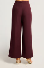 Load image into Gallery viewer, Gold Buckle Belt Detail Straight Leg Pants - Burgundy