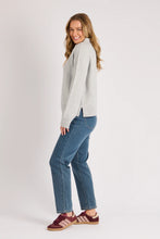 Load image into Gallery viewer, Mock Neck Seam Detail Jumper - Light Grey Marle