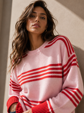 Load image into Gallery viewer, Aysha Stripe Knit – Pink/Red
