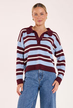 Load image into Gallery viewer, Stefi Knit - Wine Blue Stripe