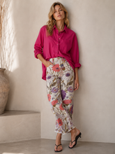 Load image into Gallery viewer, Amber Flower Barrel Jean | Lilac/Melon