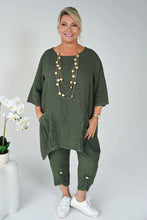 Load image into Gallery viewer, Cosimo Linen Top – Khaki