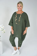Load image into Gallery viewer, Cosimo Linen Top – Khaki