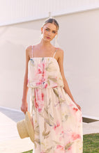 Load image into Gallery viewer, Bubble Waist Floral Chiffon Maxi Dress