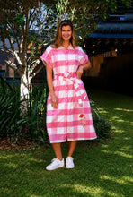 Load image into Gallery viewer, REOLA MIDI DRESS-FLORAL PINK CHECK