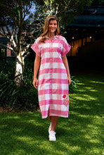Load image into Gallery viewer, REOLA MIDI DRESS-FLORAL PINK CHECK