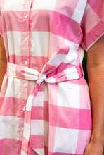 Load image into Gallery viewer, REOLA MIDI DRESS-FLORAL PINK CHECK