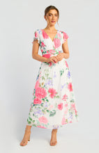 Load image into Gallery viewer, Floral Short Sleeve Chiffon Midi Dress
