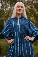 Load image into Gallery viewer, Mirabelle Frill Dress in Shibori Echo
