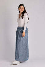 Load image into Gallery viewer, Shirred Waist Skirt - Blue Stripe
