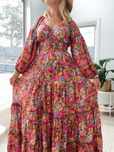 Load image into Gallery viewer, Eclectic Bohemian Fortune Teller Maxidress Long Sleeve Chocolate Rose
