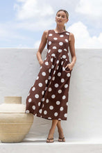 Load image into Gallery viewer, Chocolate and White Polka Dot dress
