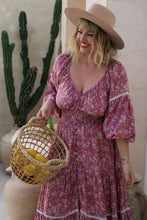 Load image into Gallery viewer, Eclectic Bohemian Fortune Teller Maxidress Long Sleeve Wisteria
