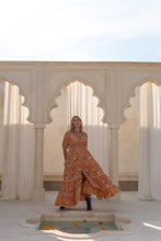 Load image into Gallery viewer, Eclectic Bohemian Fortune Teller Maxidress Short Sleeve Marigold
