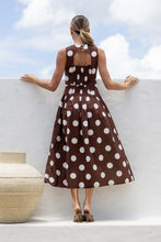 Load image into Gallery viewer, Chocolate and White Polka Dot dress
