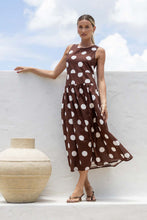Load image into Gallery viewer, Chocolate and White Polka Dot dress
