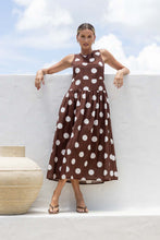 Load image into Gallery viewer, Chocolate and White Polka Dot dress
