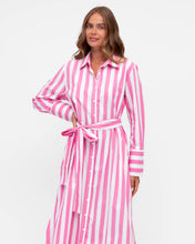 Load image into Gallery viewer, Stripe Pink Shirt Dress
