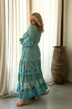 Load image into Gallery viewer, Eclectic Bohemian Fortune Teller Maxidress Sky Blue
