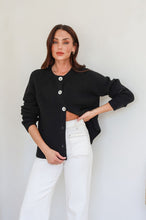 Load image into Gallery viewer, Tilly Button Cardigan - Black

