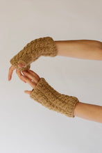 Load image into Gallery viewer, Cable Fingerless Gloves - Caramel
