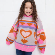 Load image into Gallery viewer, Poppy Mini Me Heart Intarsia Kids Sweater
